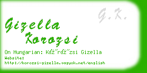 gizella korozsi business card